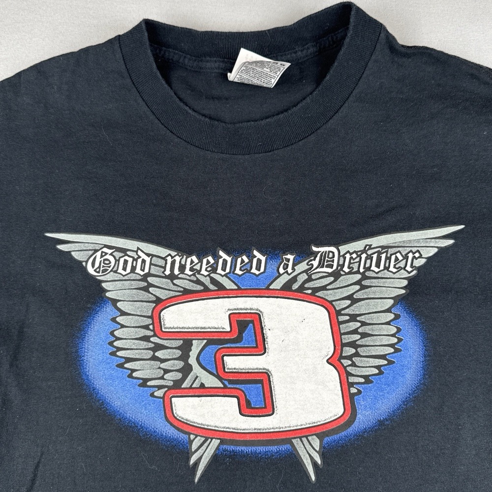 Vintage Dale Earnhardt #3 God Needed A Driver Memorial NASCAR T Shirt Large